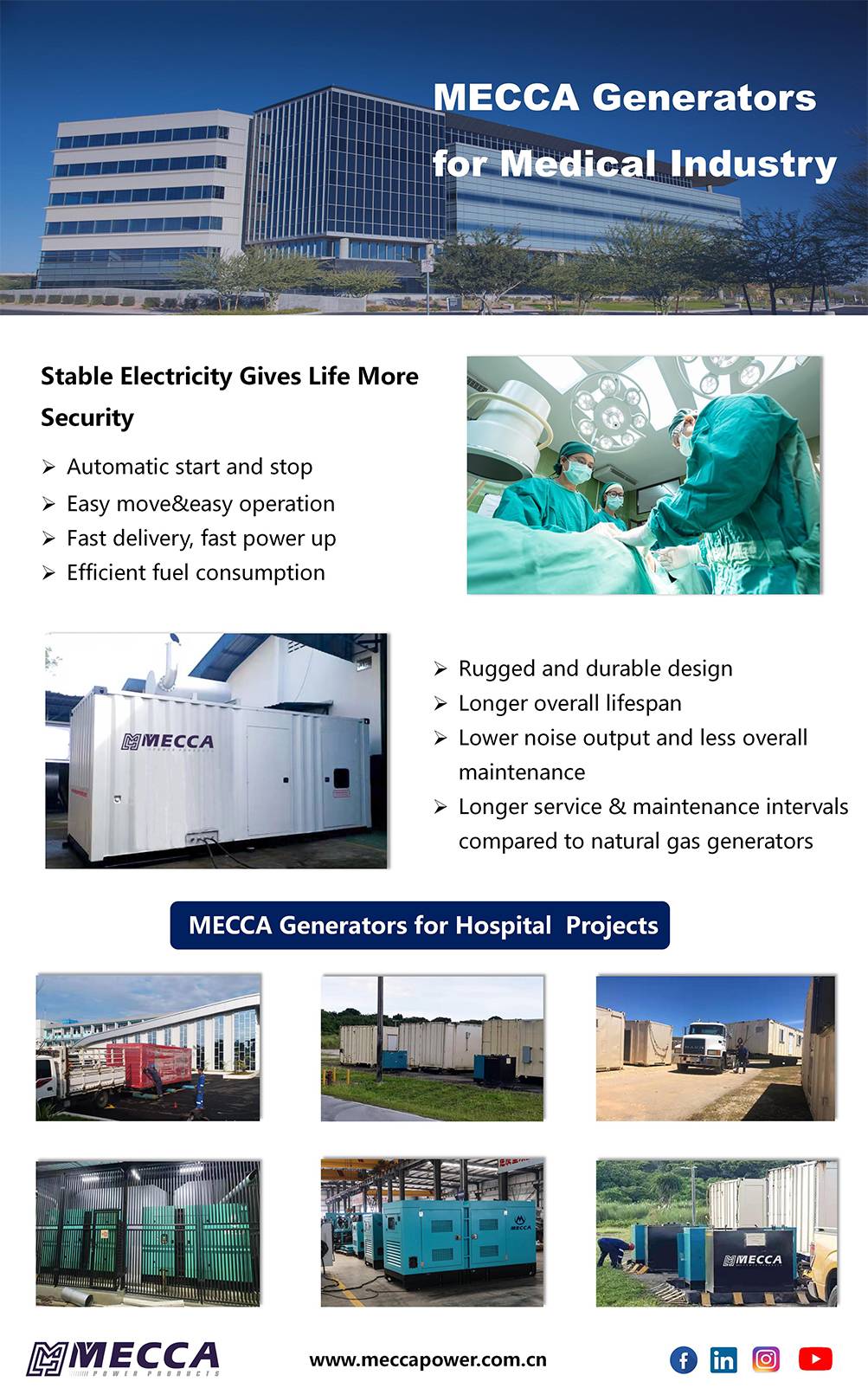 G&eacute;n&eacute;rateur diesel pour l'h&ocirc;pital